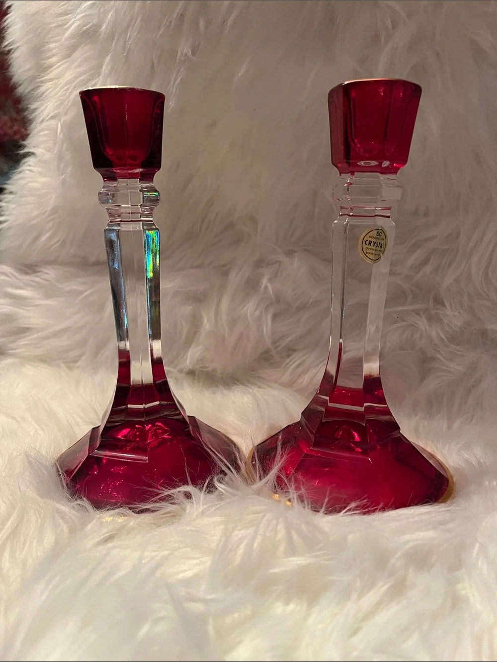 Made in Italy Genuine  Lead Crystal Candleholders – Pair
